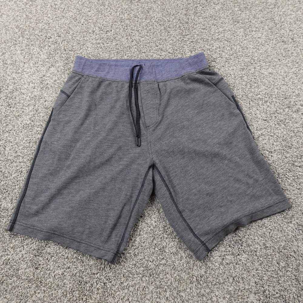 Lululemon Shorts Mens L Gray‎ T.H.E. Drawstring Performance Stretch Running Gym